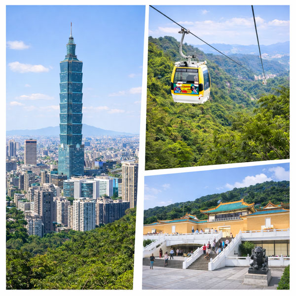 台北101と山岳ロープウェイ 台湾観光ツアーで人気の観光アトラクション