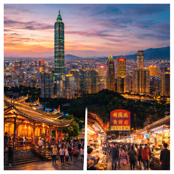 台北のスカイラインと市内観光 台湾観光ツアーの人気スポット