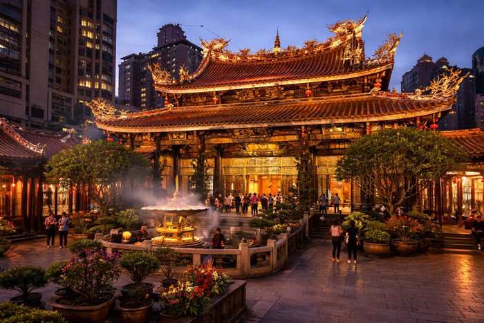 Longshan Temple historic Buddhist temple in Taipei Taiwan