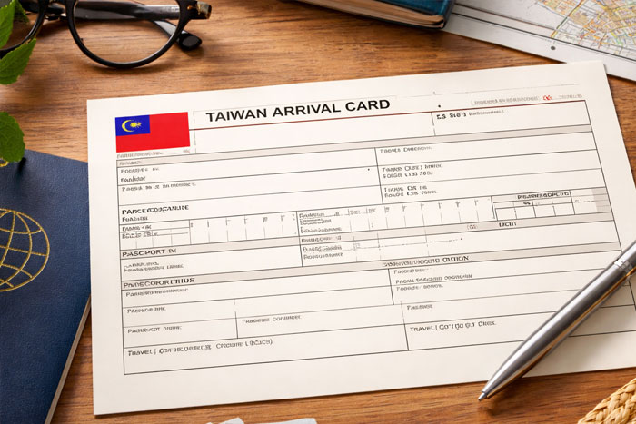 Carta d'arrivo Taiwan e modulo d'ingresso pronti da compilare prima del viaggio